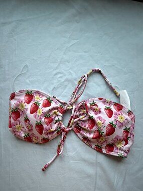 glowny strawberry milk print bikini top